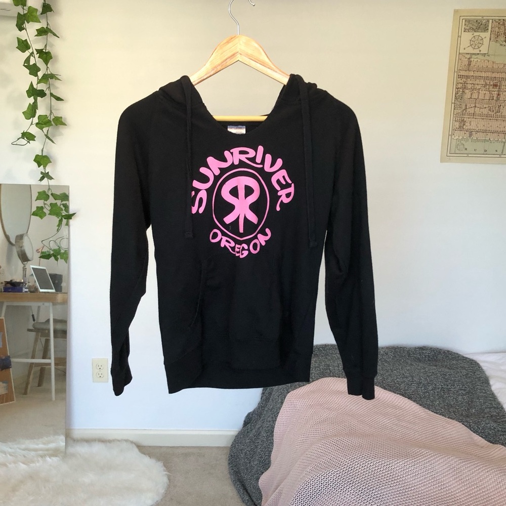 Sunriver Oregon graphic black hoodie